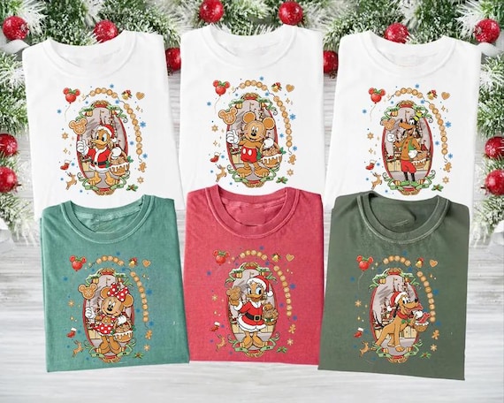 Disney Mickey And Friends Gingerbread Cookies Christmas Shirt, Disneyland Family Trip Shirt, Mickey's Very Merry Christmas Party
