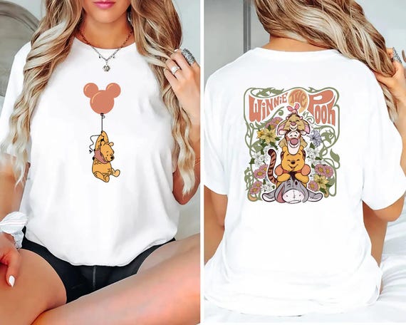 Retro Winnie The Pooh And Friends Sweatshirt, Disney Winnie The Pooh Shirt, Disney Pooh Bear 2 Side Shirt, Disneyland Classic Pooh and CO