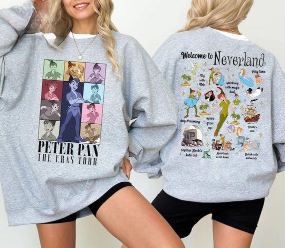 Peter Pan Shirt, The Neverland Tour Shirt, Never Grow Up Shirt, Disney Group Matching Shirts, Wendy Captain Hook Tick-Tock Tinker Bell Shirt