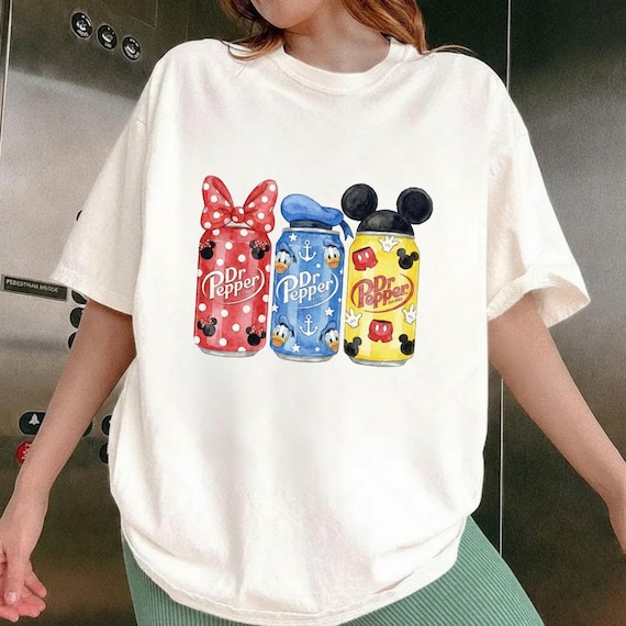 Disney Mickey Mouse And Friends Dr. Pepper Shirt, Coquette Bow Retro Disney Mickey Soda Shirt Mickey And Friends Shirt, Minnie Donald Shirt
