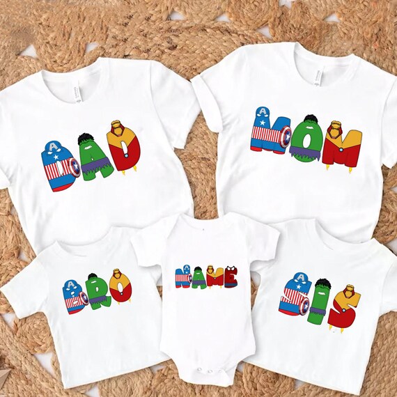 Superhero Name T-Shirt, Avengers Party Shirt, Personalized Marvel Sweatshirt, Disney Name Shirt, Hulk Kids Shirt, Avengers Family Tee