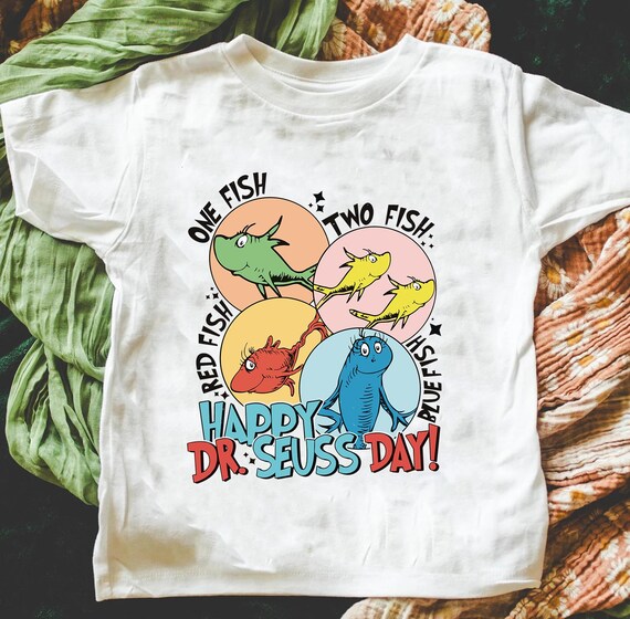Dr.Seuss One Fish Two Fish Shirt, Reading Day Shirt, Read Across Shirt, Cat In The Hat Kids Toddler Adult Shirt,Reading Week Matching Shirt