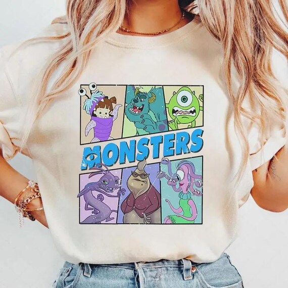 Retro Monsters Inc Sulley and Boo Shirt, Disney Monsters Inc Characters Shirt, Monster Shirt, Mike Wazowski Sully Boo Monsters Group Tee