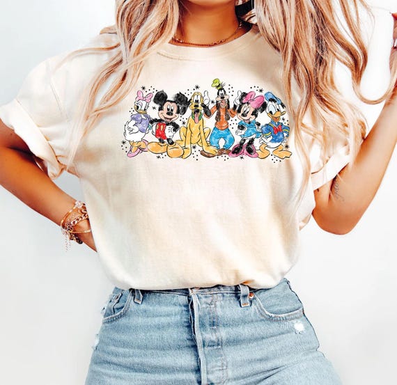 Mickey And Friends Watercolar Sweatshirt And Shirt,Mickey Shirt,Donald Daisy Goofy Pluto,Disney Family Shirt,Disney Group Matching Shirt
