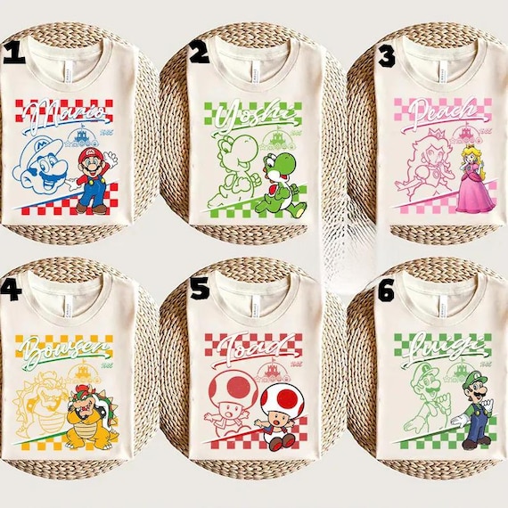 Super Mario Family Shirt,Christmas Party Mario Shirt,Super Mario Character Shirt,Super Mario Birthday Party Shirt,Mario & Friend Party Shirt