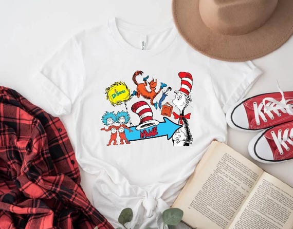 Dr.Seuss Custom Name Shirt, Reading Day T-shirt, Read Across Shirt, Cat In The Hat Kids Toddler Adult Shirt,Reading Week Matching Shirt