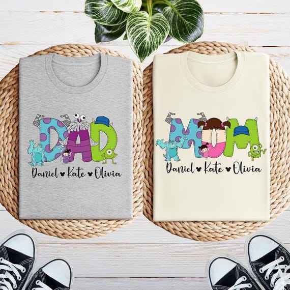 Monster Inc Custom Name Family Shirt,Monster Character Shirt,Monster World Birthday Party Shirt,Monster Inc Party Shirt,Personalized Shirt