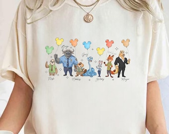Disney Zootopia 2 Ballonger T-shirt, Polisavdelning T-shirt, Judy Hopps Nick Wilde De'Snake, Zootropolis, Disneyland Familjeresa 2025 T-shirt