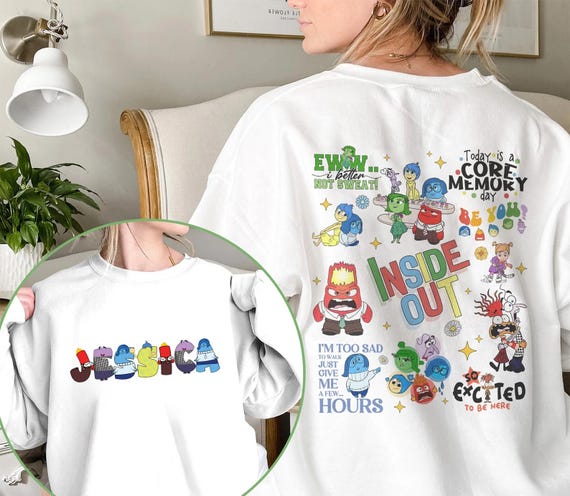 Inside Out Custom Name Shirts, Inside Out 2 Side Shirt, Inside Out Group Matching, Disneyland Trip Shirt, Inside Out Family Party Shirt