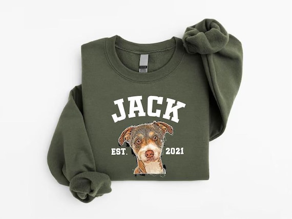 Personalized Dog Est Sweatshirt, Custom Dog Sweatshirt with Name, Christmas Gift, Dog Dad Gift for Pet Gift for Him, Pet Lovers, Dog Mom