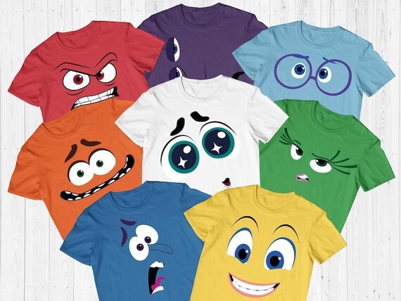 Inside Out Characters Face Shirts, Inside Out 2 Shirt, Inside Out Group Matching, Disneyland Trip Shirt, Inside Out Family Party Shirt