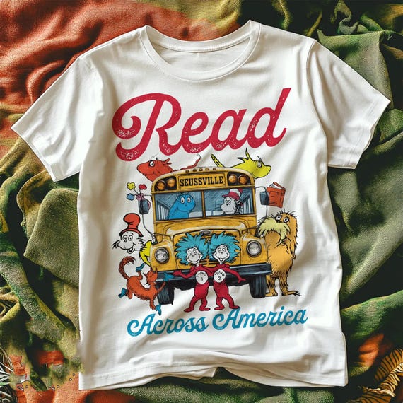 Read Across America School Shirt, Reading Day T-shirt,Read Across Shirt, Cat In The Hat Kids Toddler Adult Shirt,Reading Week Matching Shirt