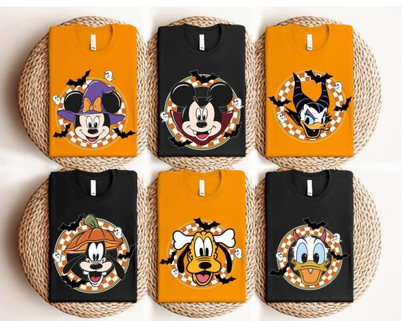 Disney Halloween All Characters Shirts, Mickey And Friends Halloween Shirt, Halloween Party Shirt, Disney Family Halloween Shirts