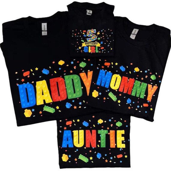Custom Building Blocks Family Matching Shirts, Building Block Birthday Boy Girl Shirt, Bricks Birthday Shirt, Birthday Gift