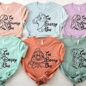 Seven Dwarfs Shirt, Snow White Group Tee, 7 Dwarfs Matching Outfit, Disney Family Vacation Shirt, Fairy Tale Character T-Shirt,Cute Gift Tee