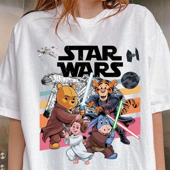 Pooh And Friends Star Wars Shirt, Star Wars Winnie The Pooh T-Shirt, Retro Star Wars Sweater, Hollywood Studios Shirt, Galaxy's Edge Tee