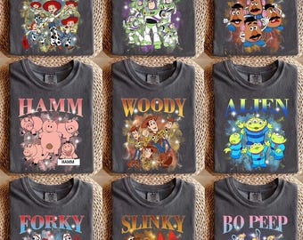 Camiseta pirata de todos los personajes de Disney, camiseta pirata de grupo de personajes retro de Pixar Toy Story, camisetas familiares de Disney, Woody, Buzz, Mickey