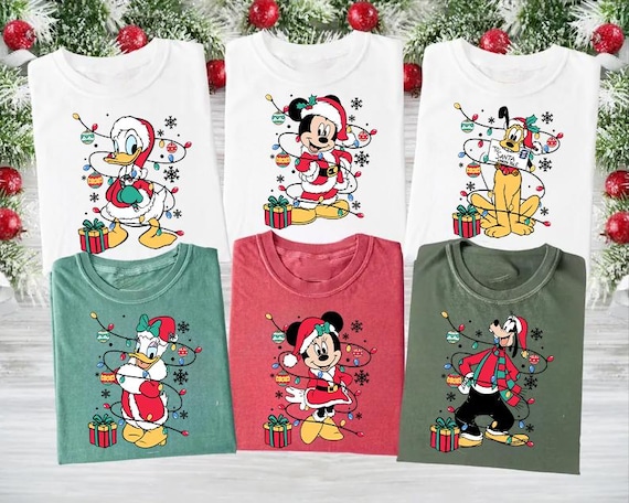 Disney Mickey and Friends Christmas Family Matching Shirt, All Characters Disneyland Xmas Tee, Family Christmas Matching Shirt, Disney Trip