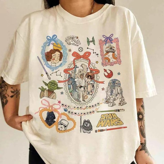 Retro Coquette Bows Disney Star Wars Shirt, Galaxy’s Edge Tee,May The Force Be With You Shirt, Disneyland Trip T-shirt, Star Wars Shirt