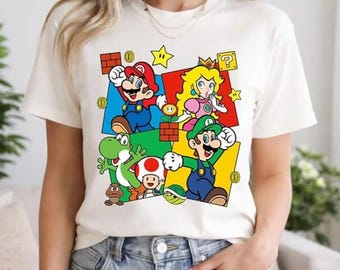 Super Mario Character Shirt, Super Mario Family Shirt, Mario Party Shirt, Super Mario Party Shirt, Mario & Friend Shirt