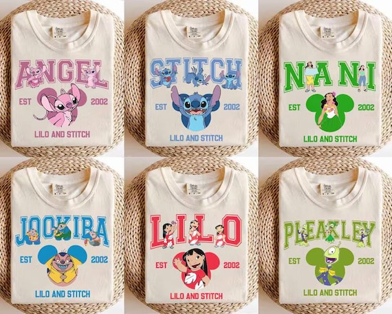 Disney Lilo and Stitch 2025 Mickey Head Full Characters T-Shirt, Disney Lilo & Stitch Shirt, Disneyland Matching Family Shirt, Magic Kingdom