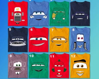 Disney Cars Face Shirt, Pixar Lightening McQueen Shirt, Cars Sally Shirt, Disney Family Trip Shirt, Disneyland Vacation Tee,PixarMater Shirt