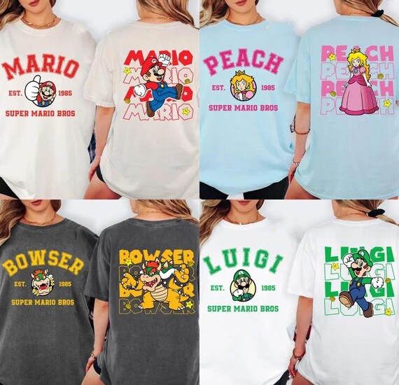 Christmas Super Mario Family Shirt,Party Mario Shirt,Super Mario Character Shirt,Super Mario Birthday Party Shirt,Mario & Friend Party Shirt