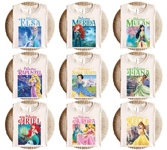 Watercollor Princess Shirt, Disney Princess T-Shirt, Rapunzel Shirt, Snow White Shirt, Belle Shirt, Disneyworld Princess Girls Trip Shirt,