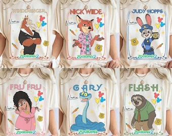Disney Zootopia 2 Est Movie Police Department Shirt, Judy Hopps Nick Wilde Gary De'Snake , Zootropolis, Disneyland Family 2025 Trip Shirt