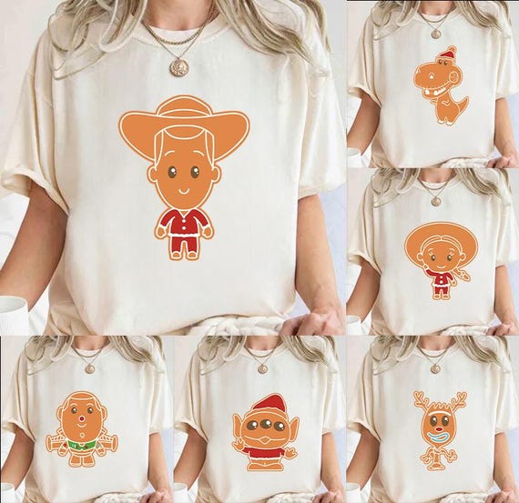 Disney Toy Story Gingerbread Christmas Shirt, Buzz Woody Jessie Tee, Disney Mickey's Very Merry Xmas, Disneyland Family Tee