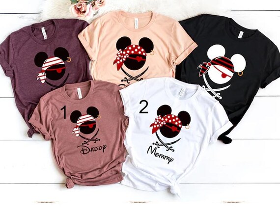 Disney Pirate Head Shirt, Mickey and Minnie Mouse Pirate Shirt, Yo Ho Ho Pirate's Life For Me Shirt, Disney Couple Cruising Trip Shirt