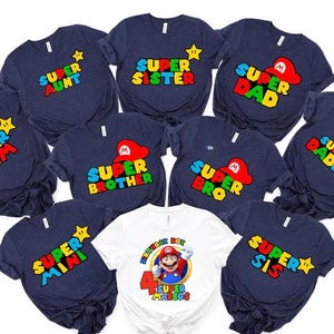 Super Mario Family Shirt,Super Mario Birthday Boy Shirt,Super Mario Birthday Party Shirt,Mario & Friend Party Shirt,Personalized Mario Shirt