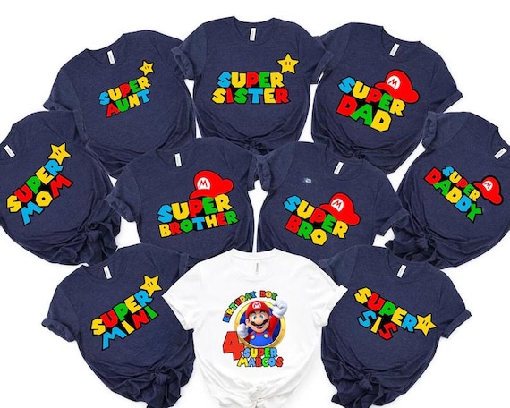 Super Mario Family Shirt,Super Mario Birthday Boy Shirt,Super Mario Birthday Party Shirt,Mario & Friend Party Shirt,Personalized Mario Shirt