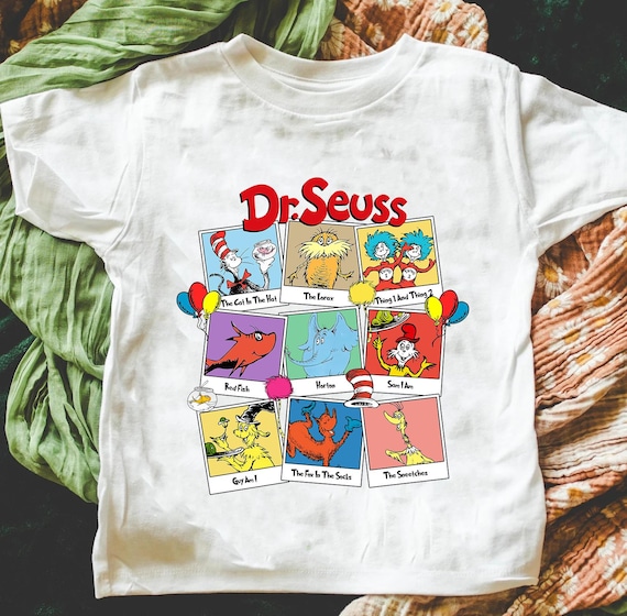 Read Across America T-shirt,Reading Day Shirt,Reading Friends Tee,Coquette Cartoon,Cat In The Hat,Cute Animal Book Characters Shirt For Kids