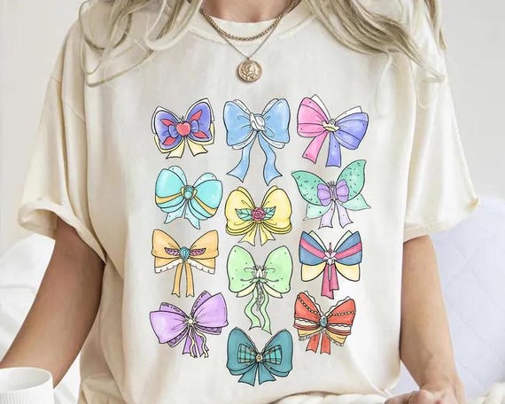 Disney Princess Cute Ribbons And Bows Shirt And Sweatshirt,Disney Princess Coquette Bow Shirt, Disney Princess Shirt,Princess Bow Sweatshirt