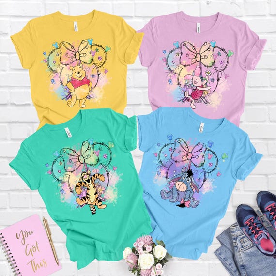 Winnie The Pooh Disney Castle Shirt, Retro Pooh Bear & Friends Tee, Disney Family Trip 2025 T-Shirt, Cute Disneyworld Pooh Shirt
