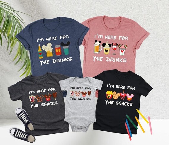 I'm Here For The Snacks, I am Here For The Drinks, Disney Food Beer Shirts, Disney Family Trip,Disney Epcot Shirt,Disney Family Matching Tee