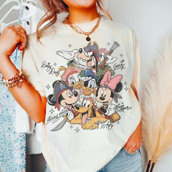 Mickey and Friends Signatures Pirates Shirt, Disney Pirates Group Shirt, Disney Pirate's Life 2026 Shirt Disney Family Shirts