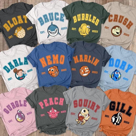 Disney Finding Nemo Shirt, Nemo and Friends T-Shirt, Finding Dory Tee, Crush and Squirt Sweatshirt, Pixar Nemo Matching Shirt