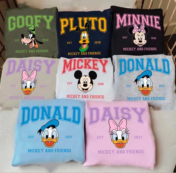 Mickey And Friends Sweatshirt And Shirt,Disney Character Sweatshirt,Donald Daisy Goofy Pluto,Disney Family Shirt,Disney Group Matching Shirt