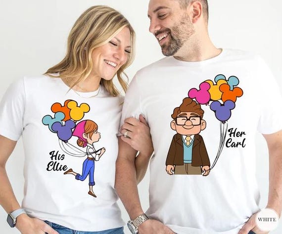 Disney Up His Carl Her Ellie Shirts, Carl And Ellie Shirts, Up Couple Tshirt, Disney Couple Gift Shirt, Disney Honeymoon Tee, His and Hers