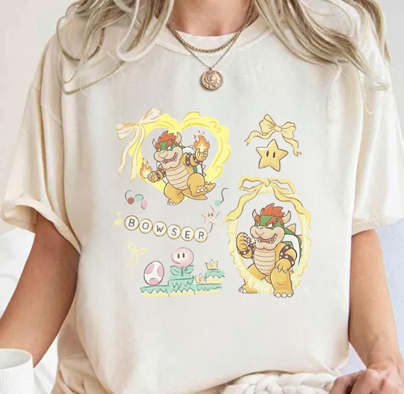 Bowser Coquette Bow Shirt,Super Mario Shirt,Super Mario Character Shirt,Super Mario Birthday Party Shirt,Mario & Friend Party Shirt