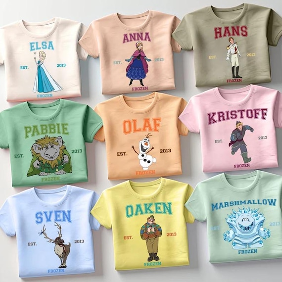 Disney Frozen Characters Shirt, Princess Elsa and Anna Shirt, Olaf Hans Sven Kristoff Oaken Shirt, Disneyland Trip Shirt, Frozen Gift Shirt