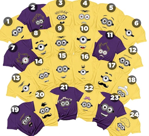 Minion Face Group Matching Family Costume Shirt, Minion Birthday Party Costume, Family Minion Costume Shirts, Custom Team Minion Shirt
