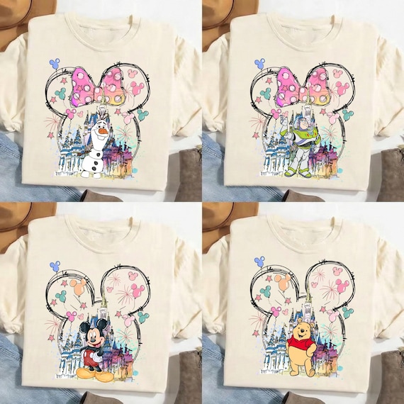 Customize All Disney Characters Shirt, Mickey and Friends, Disney Castle Tee, Vintage Toy Story Star Wars Marvel Inside Out Characters Shirt