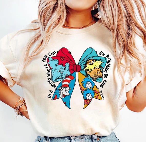 Dr. Seuss Shirt, Dr Seuss Sweatshirt, Coquette Bow Dr Seuss Day Shirt, Cat In The Hat Shirt, Teacher shirt, Kids Shirt, Reading Day Shirt