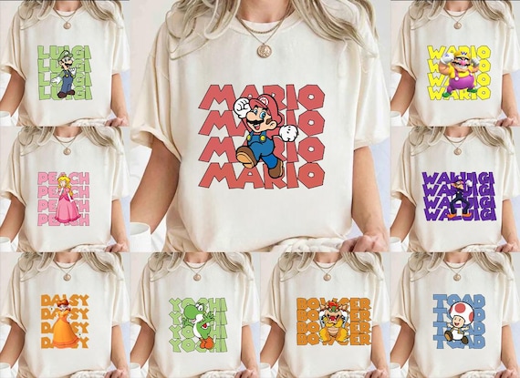 Super Mario Family Shirt,Christmas Party Mario Shirt,Super Mario Character Shirt,Super Mario Birthday Party Shirt,Mario & Friend Party Shirt
