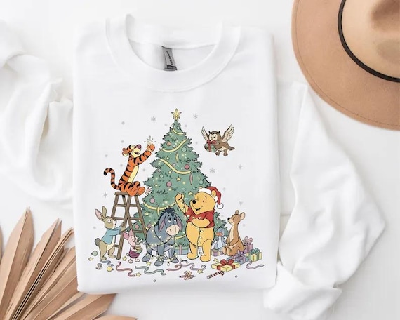 Disney Christmas Winnie the Pooh Sweatshirt And Shirt ,Winnie The Pooh And Friends Sweatshirt, Disney Christmas Shirt, Christmas Party Shirt