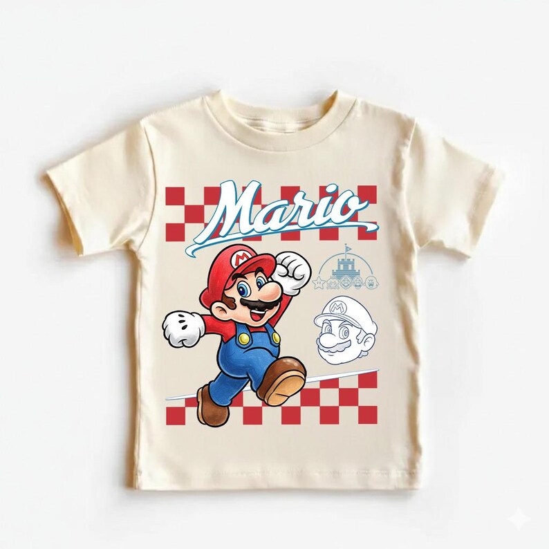 Koszulka z postacią z galaktyki Super Mario, Koszulka rodzinna Super Mario, Koszulka imprezowa Mario, Koszulka urodzinowa Super Mario, Koszulka imprezowa Mario i przyjaciele zdjęcie 4