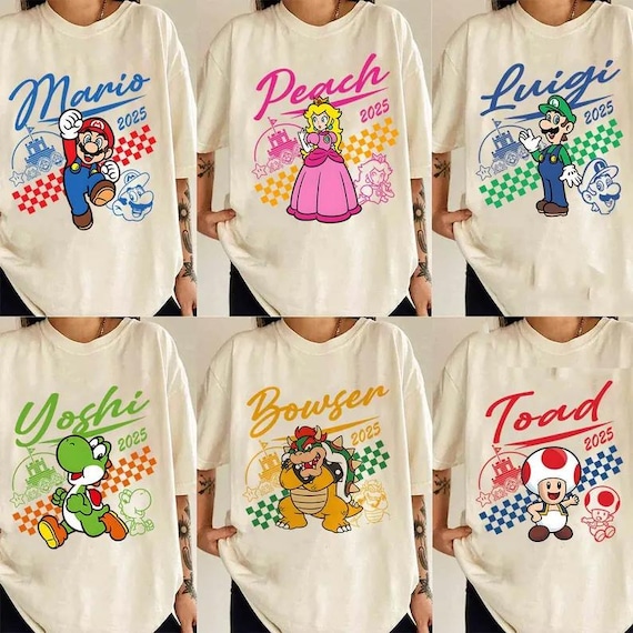 Super Mario Family Shirt,Christmas Party Mario Shirt,Super Mario Character Shirt,Super Mario Birthday Party Shirt,Mario & Friend Party Shirt